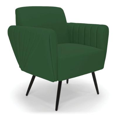 Poltrona Pés Palito De Ferro Bruna Veludo Verde - D\'rossi