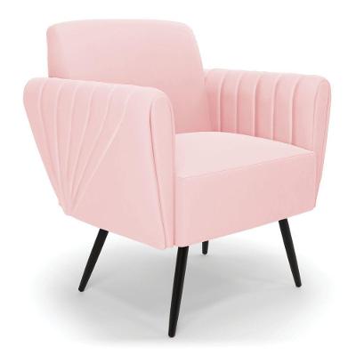 Poltrona Pés Palito De Ferro Bruna Suede - D\'rossi Cor Rosa Bebê