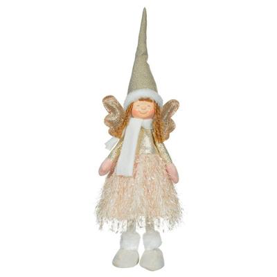 Boneco Decorativo Anjo Natalino Com Led Dourado 58x15 Cm F04 - D\'rossi