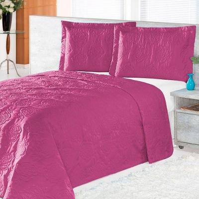 Cobre Leito Pratic Rosas Solteiro 2 Pecas - Pink