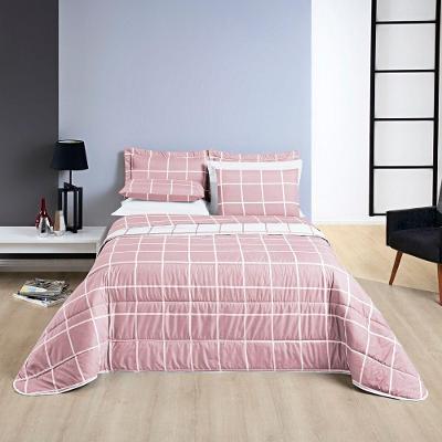 Cobre Leito 200 Fios Dupla Face King Austin 03 Peças - Rosa