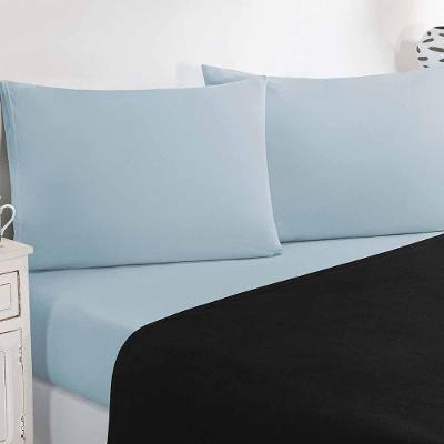 Jogo De Cama Malha Lençol 100% Algodão Gran Moratta 4 Peças Casal - Preto-azul Bebê
