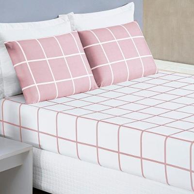 Jogo De Cama Lençol 200 Fios Austin Solteiro 02 Peças - Rosa