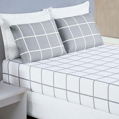 Jogo De Cama Lençol 200 Fios Austin Casal Padrão 03 Peças - Cinza