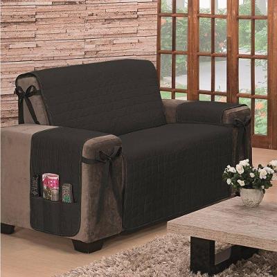 Protetor De Sofá Dupla Face Premium 2 Lugares King - Preto-cáqui