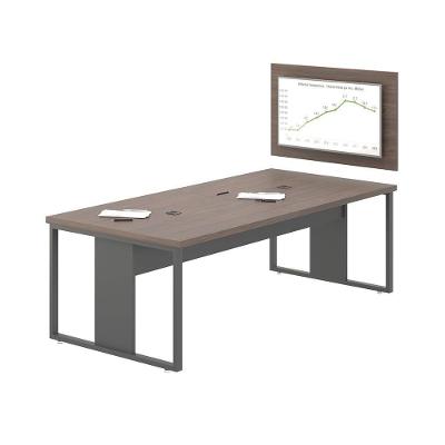 Mesa Reunião C- Painel Para Tv Monitor - Freijó E Preto Freijó E Preto