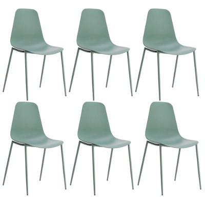 Kit 6 Cadeiras Miami C- Assento Em Polipropileno E Base Em Aço Pintado Fratini Verde Aloe