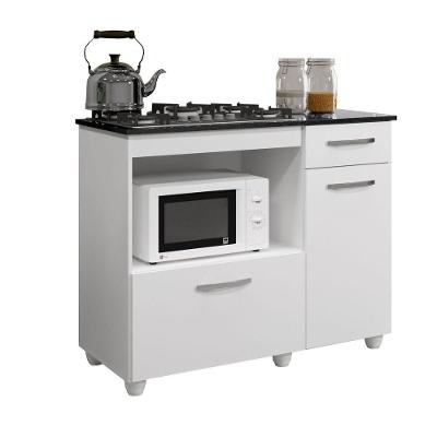 Balcão Para Cooktop 5 Bocas 2 pts 1 Gaveta Violeta Kaiki Móveis