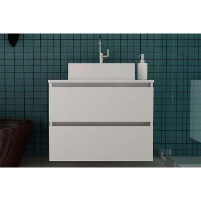 Bancada de Banheiro Suspenso BN3607 2 Gavetas cor Branco - Tecno Mobili
