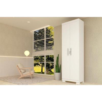 Armário Multiuso Casal Iris 2 Portas c/ Chave Branco - ACP