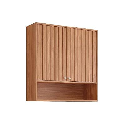 Armário Aéreo p/ Cozinha Divina c/2 Portas Ripadas 80 cm Freijo - MGM
