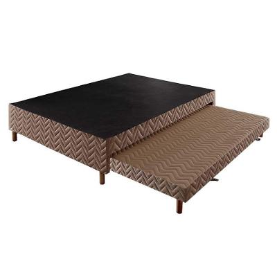 Cama Box Base c/Auxiliar Universal Casal Sommier Rústico Brown (138x188x30) - Paropas