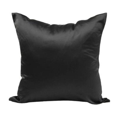Capa Almofada Sala Quarto Cozinha 40x40 Cetim Zíper 02 Un Cor:preto