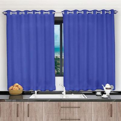 Cortina 2,00x1,20 Janela Sala Quarto Cozinha Tecido Liso Cor:azul