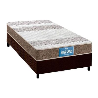 Cama Box Solteiro: Colchão Espuma D33 Probel /EP Anatômico Guarda Costas Próintense Double Face + Base CRC Suede Brown(88x188)