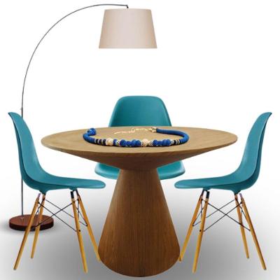 Mesa De Jantar Eclipse Cone Redonda 110cm Em Freijo