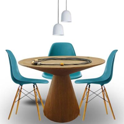 Mesa De Jantar Eclipse Cone Redonda 90cm Em Freijo