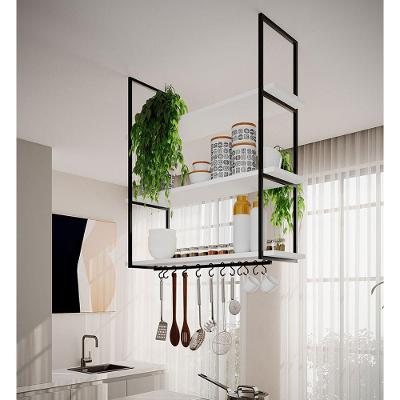 Nicho De Teto Indústrial Denver 95cm Preto E Branco - Cor: Preto