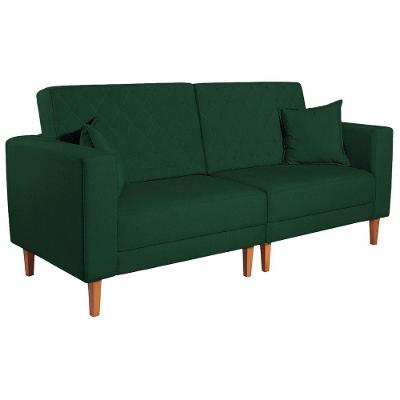 Sofá 03 Lugares Living Ponza Suede Cor Verde