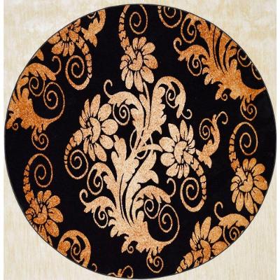 Tapete Veludo 1.50m Redondo Marbella Moderno Floral Rayza