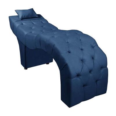 Maca Estofada Para Clínica De Estética Facial Com Capitonê Andressa Veludo Azul Speciale Home Azul