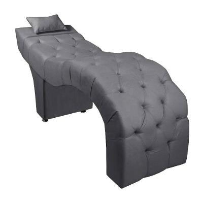 Maca Estofada Para Clínica De Estética Facial Com Capitonê Andressa Suede Speciale Home Cinza