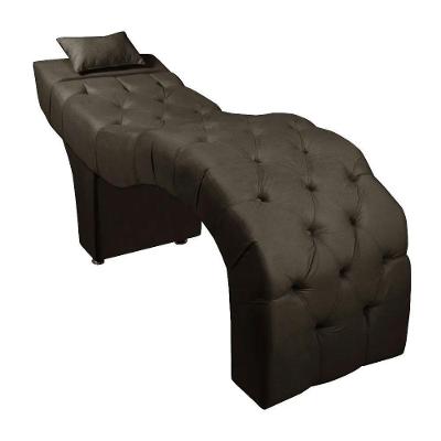 Maca Estofada Para Clínica De Estética Facial Com Capitonê Andressa Suede Marrom Escuro Speciale Home Marrom Escuro