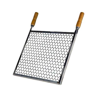 Grelha Retangular Inox Tela Moeda Para Churrasqueira 46x26cm.