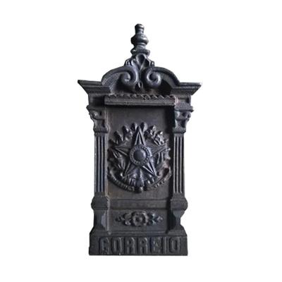 Caixa De Correio Cartas Colonial Brasão Sem Pé Ferro Fundido