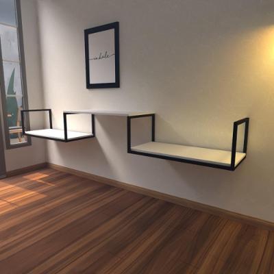 Aparador Industrial Branco Off White Moderno Cantinho Café Escritorio Simples Bancada Suspensa