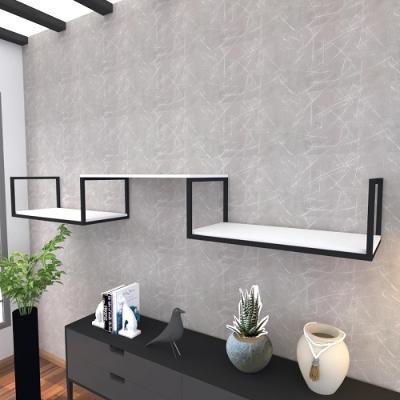 Prateleira Industrial Suspensa Estante Parede Nicho Branco Cozinha Escritorio Sala Quarto Infantil