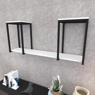 Prateleira Industrial Suspensa Estante Parede Nicho Branco Cozinha Escritorio Sala Quarto Infantil