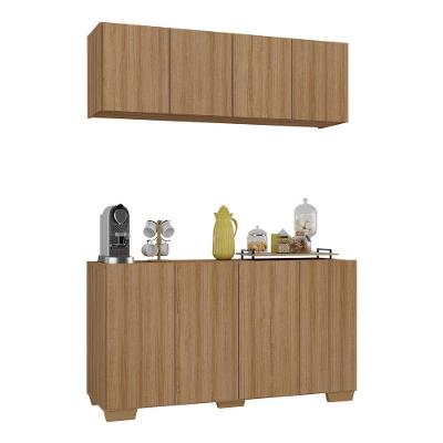 Conjunto Cantinho Do Café Armário E Aparador 4 Portas Multimóveis Mp1085 Rustic/natural