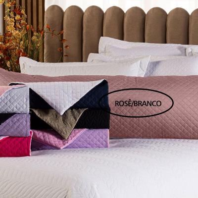 Capa Fronha De Xuxão Matelado Dupla Face Avulsa 1,45m X 45cm - Microfibra Matelada Rosê-branco