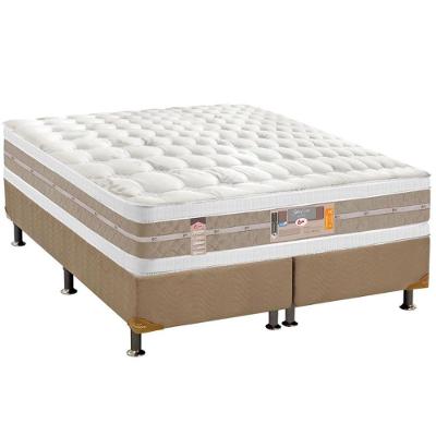 Cama Box King: Colchão Molas Ensacadas Castor Pocket Silver Star Air + Base Crc Suede Clean(193X203)