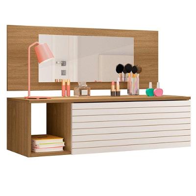 Penteadeira Suspensa Com Painel E Espelho Joy - Ssx Multicoisas Cor Nature-branco