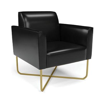 Poltrona Base X Industrial Dourado Marisa Corano D03 - D\'rossi Cor Preto