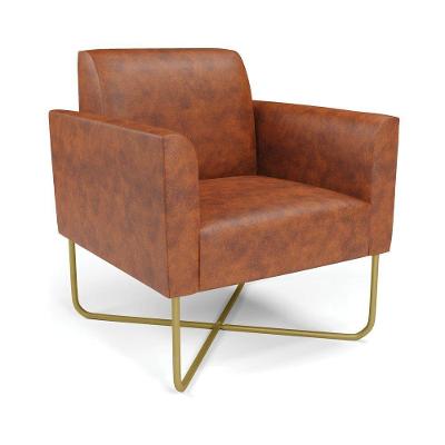 Poltrona Base X Industrial Dourado Marisa Corano D03 - D\'rossi Cor Nozes