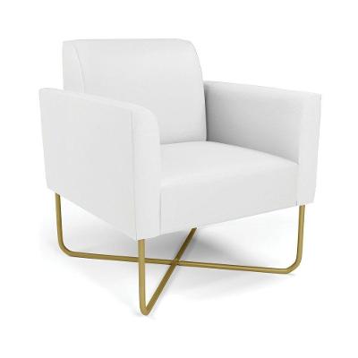 Poltrona Base X Industrial Dourado Marisa Corino Branco D03 - D\'rossi