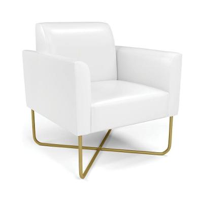Poltrona Base X Industrial Dourado Marisa Corano Branco D03 - D\'rossi