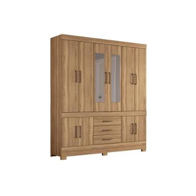 Guarda Roupa Casal 10 Portas e 3 Gavetas c/ Espelho New Murano Amêndola Touch - Demóbile
