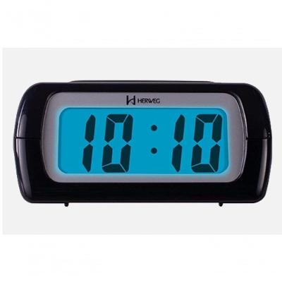 Despertador Digital Preto Herweg 2981 único