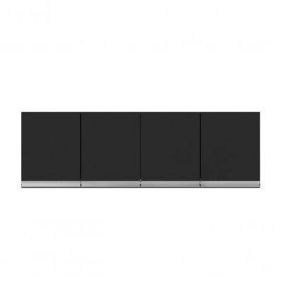 Armário Aéreo P- Cozinha Andreia 160cm C- 4 Portas Preto