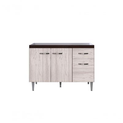 Balcão Gabinete Para Pia Gabriela Sem Tampo 120cm 3 Portas 1 Gaveta Marrom