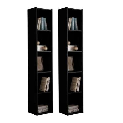 Estante Livreiro Com Prateleiras Janaína Kit 2 Unid Preto