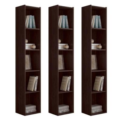 Estante Livreiro Com Prateleiras Janaína Kit 3 Unid Marrom