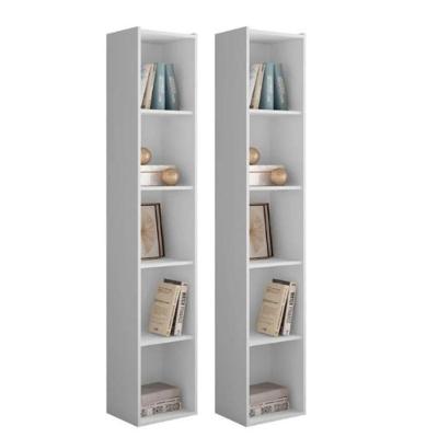 Estante Livreiro Com Prateleiras Janaína Kit 2 Unid Branco