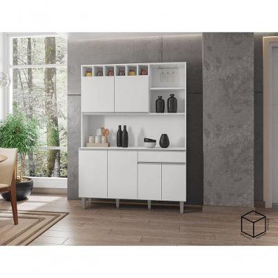 Kit Cozinha Compacta Alice 130cm C-6 Portas 1 Gaveta Branco