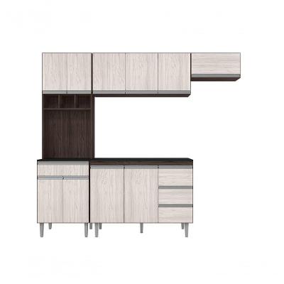 Cozinha Modulada Completa Andreia C-5 Peças 240cm Marrom