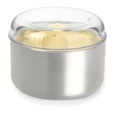 Manteigueira Margarineira Pop 350 Gr Aço Inox Tampa Acrilico Forma